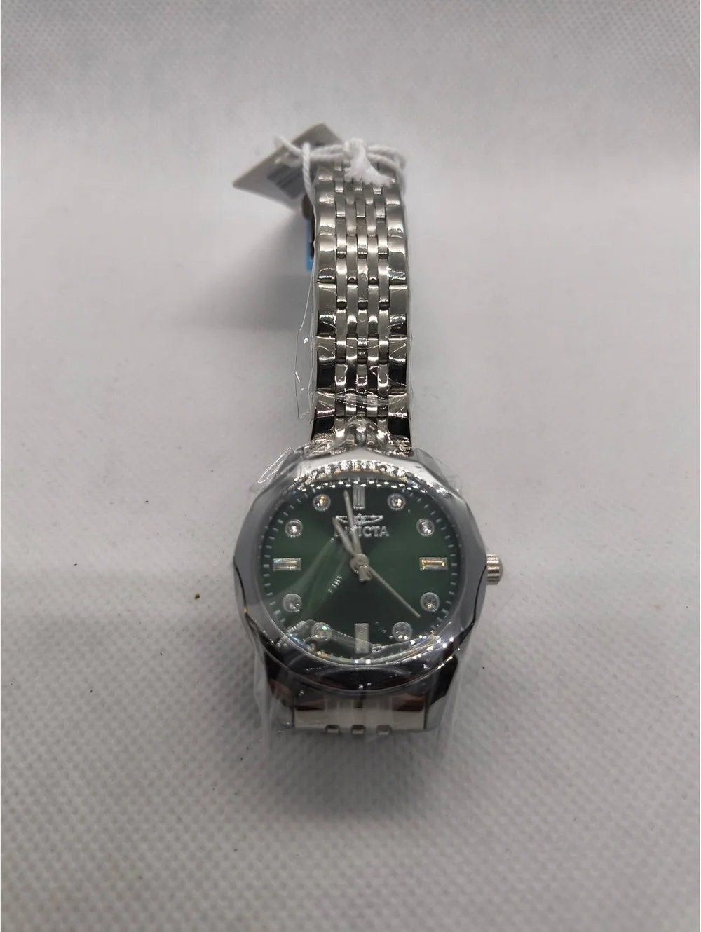 Invicta Women's Stainless Steel Watch with Green Dial and Crystal Accents70452